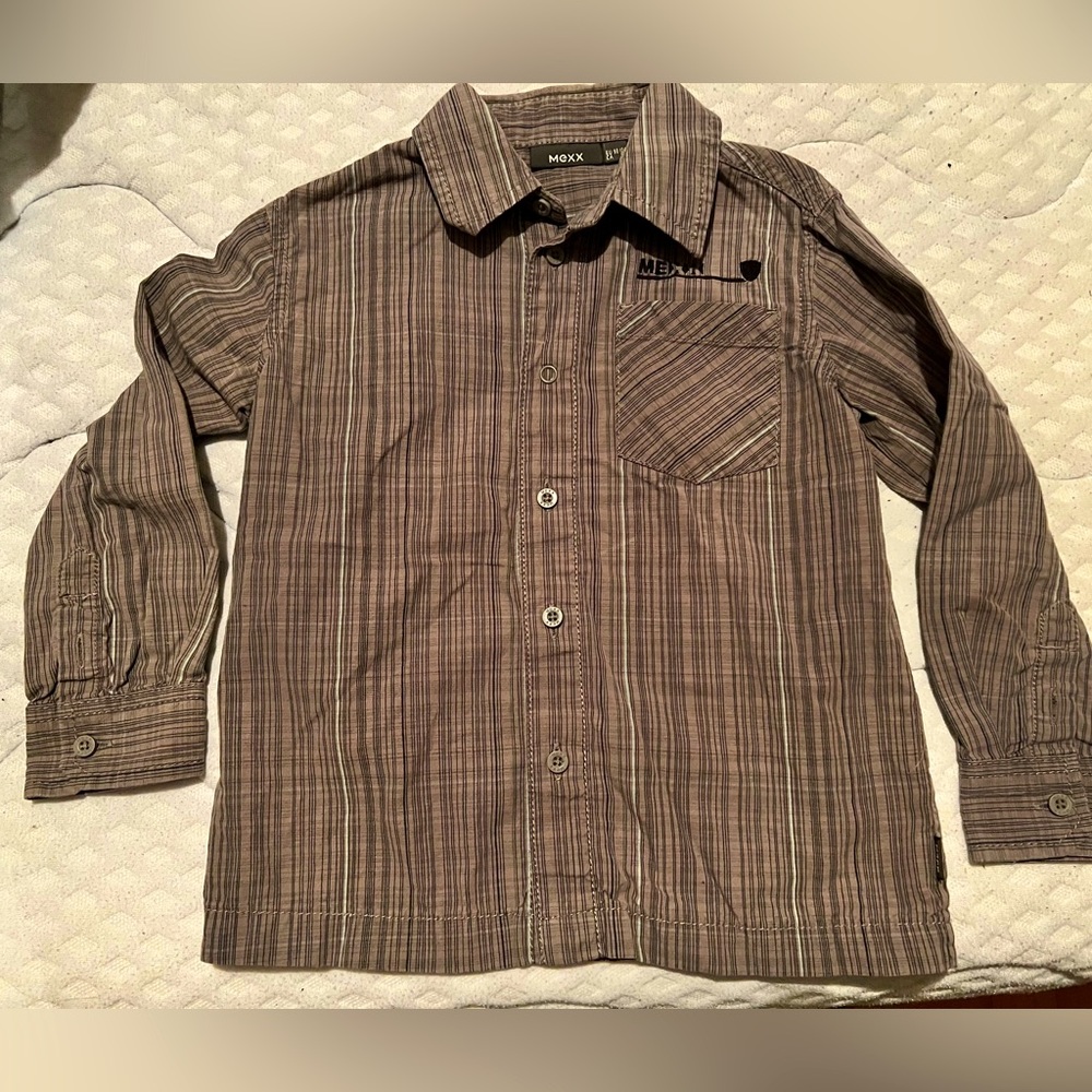 Mexx Brown Striped Button-Up Shirt size 3-4